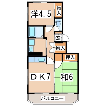 郡山富田駅 徒歩25分 5階の物件間取画像